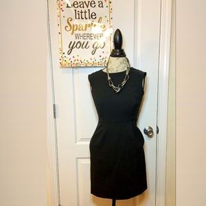 WOMENS Petite black LOFT sheath dress